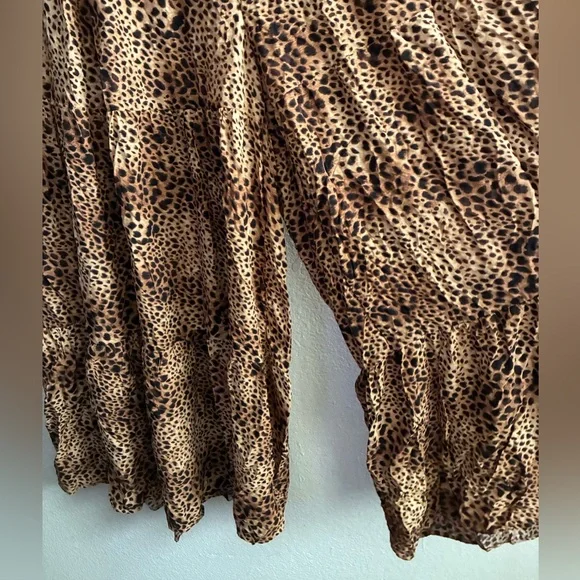 Aerie Party Pant Leopard Print Wide-Leg Flowy Pants XL - Picture 6 of 12